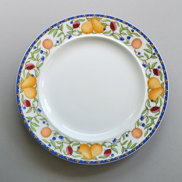 Dansk Fiance Fruits Dinner Plate, Peach Pear Strawberry Blueberry, Discontinued - Picture 1 of 10